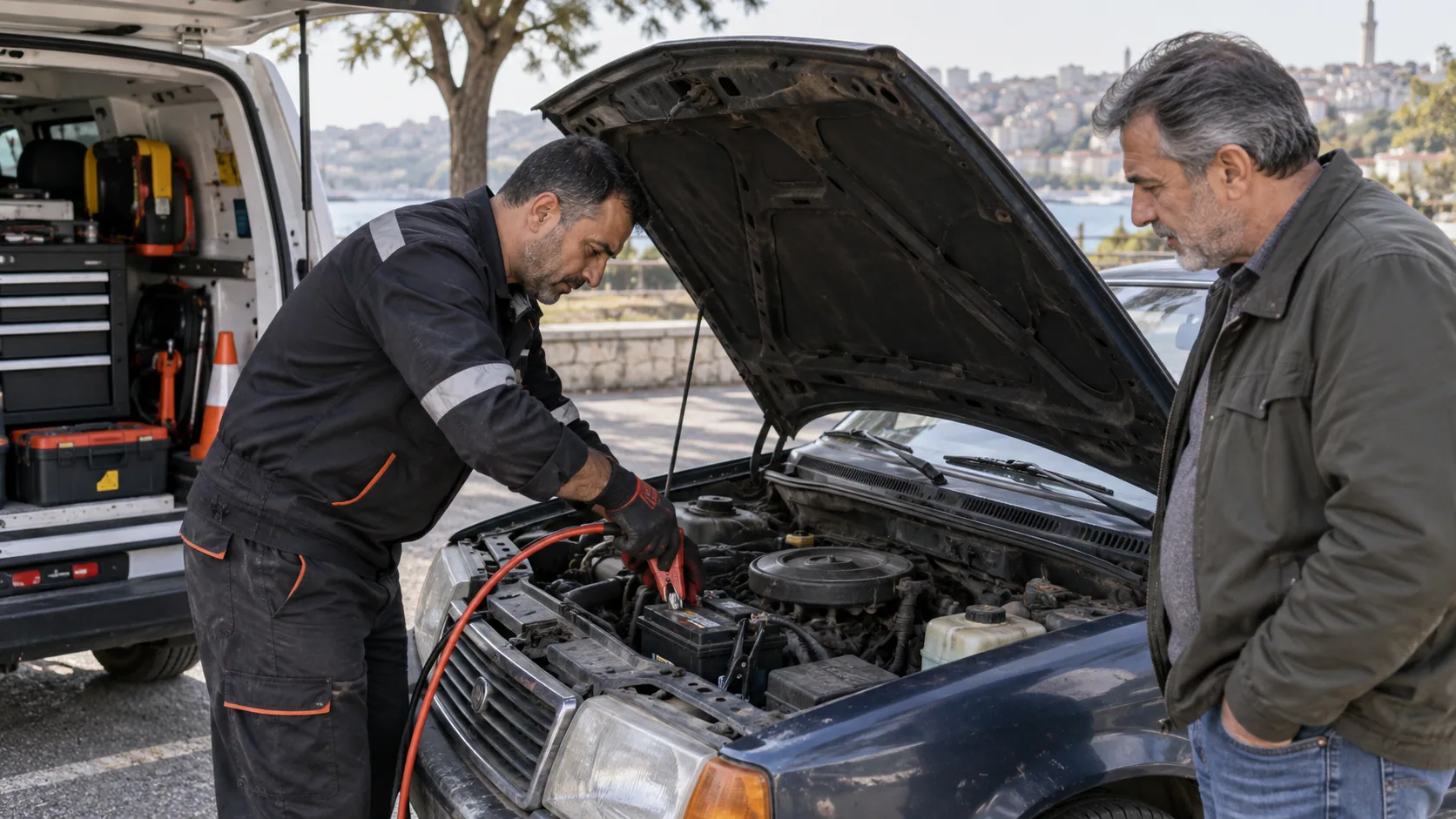 Akü takviyesi öncesinde nelere dikkat edilmelidir? konusunu anlatan çekici ve yol yardım rehberi kapağı