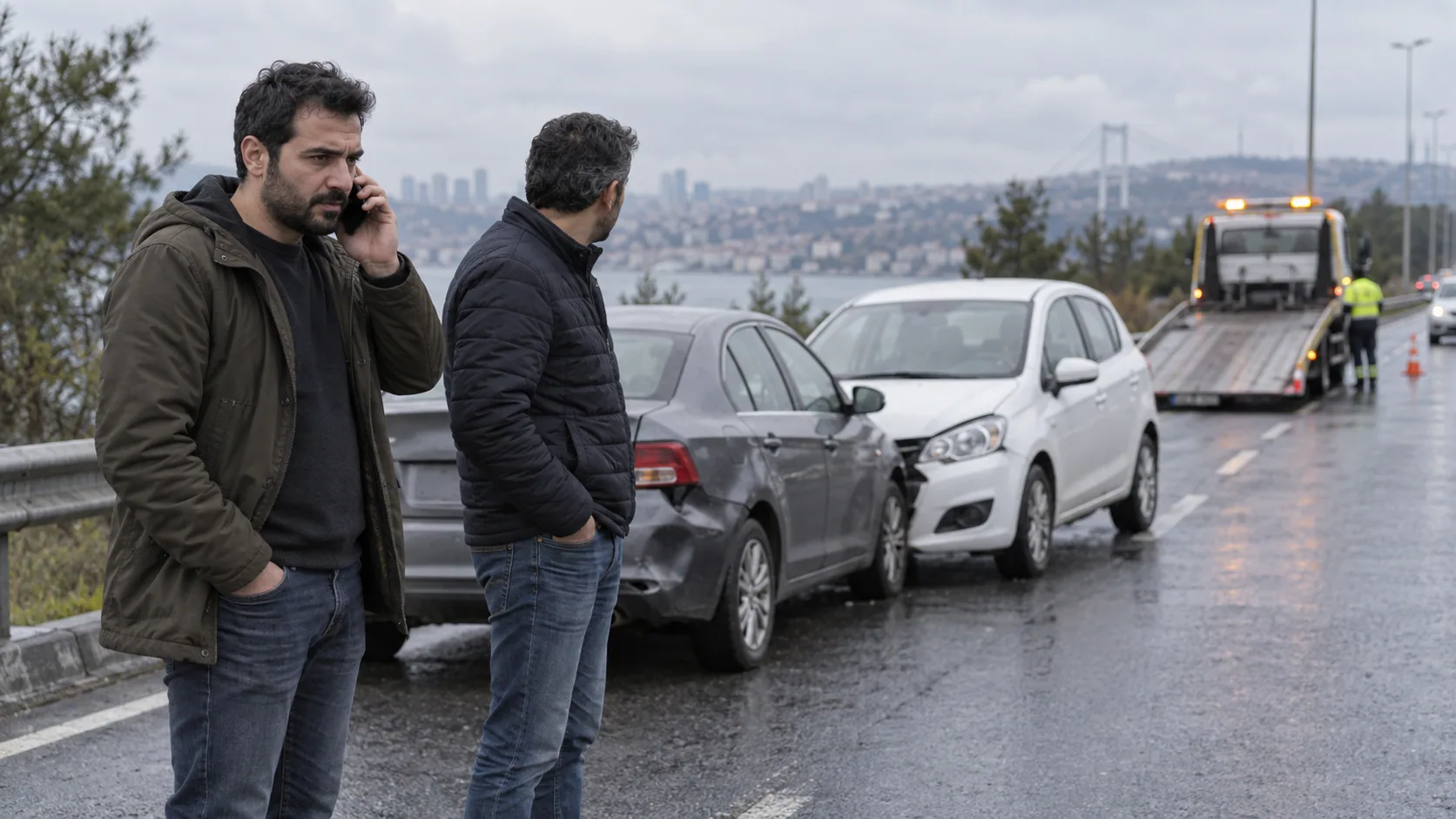 Kaza sonrası aracı hareket ettirmeden önce düşünün konusunu anlatan çekici ve yol yardım rehberi kapağı